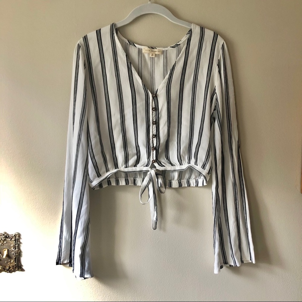 La Hearts • striped crop top